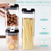 Set di 7 contenitori in plastica BPA-free, con coperchio ermetico, contenitori di conservazione a stappabile, organizzatore, scatola di archiviazione, contenitore per cucina per farina, zucchero, pasta, spaghetti