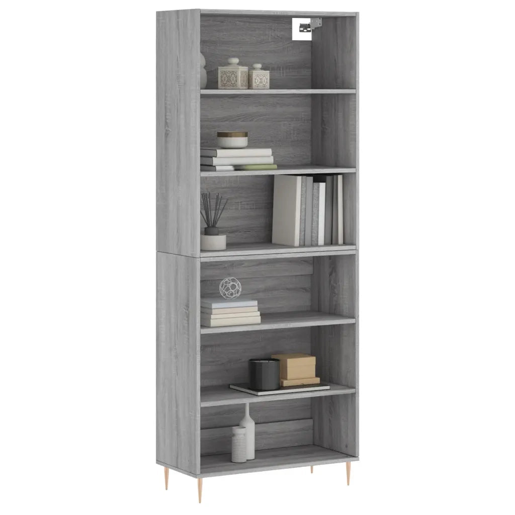 Credenza Grigio Sonoma 69,5x32,5x180 cm Legno Multistrato 3189563
