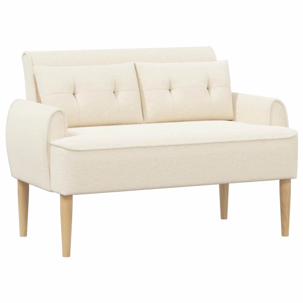Loveseat con bottoni imbottiti Crema 117 x 67 x 77 cm Bouclé 42041823