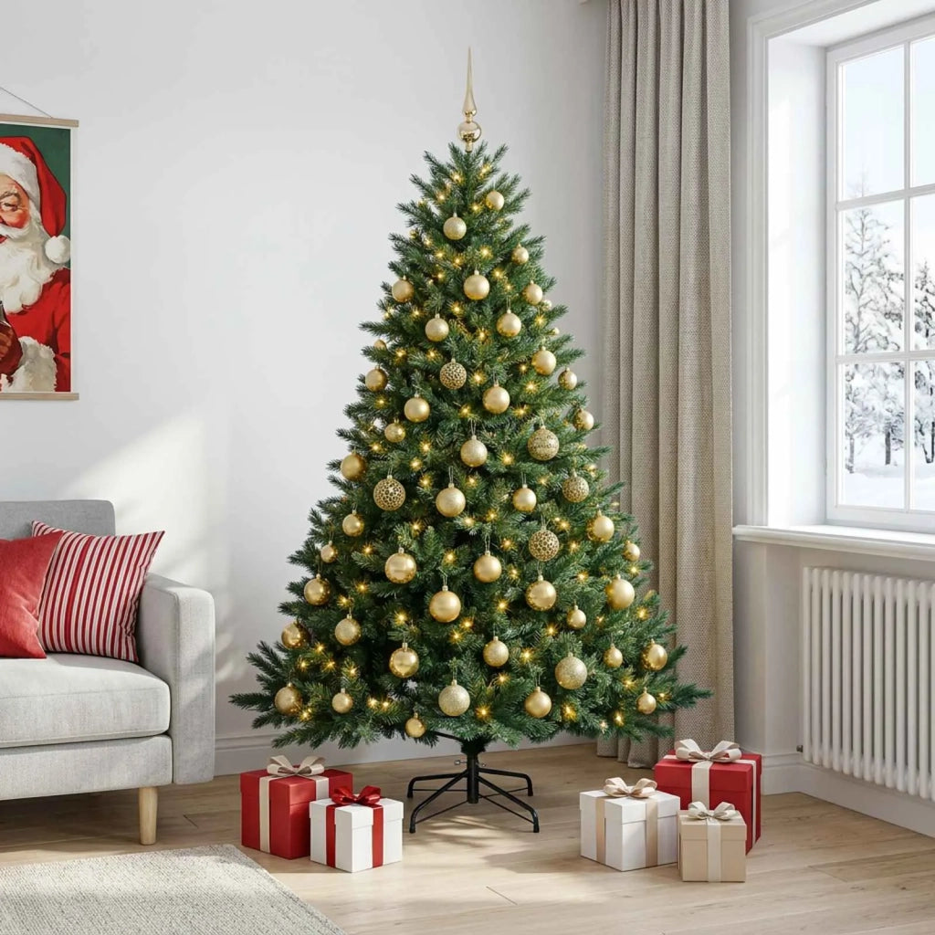 Albero di Natale artificiale con palline 240 cm 300 LED 3466508