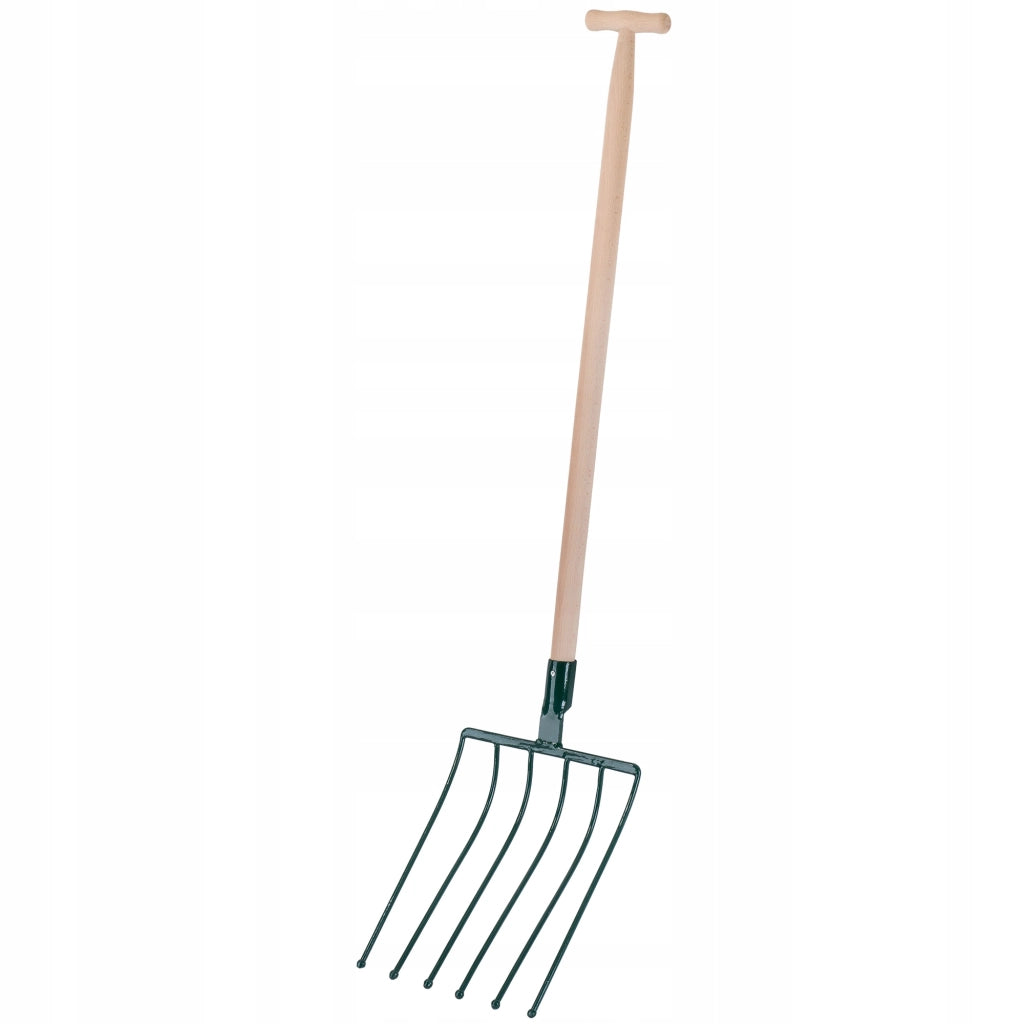 Forca KADAX a 6 denti per patate e barbabietole, in metallo massiccio e resistente, lunga 140 cm.