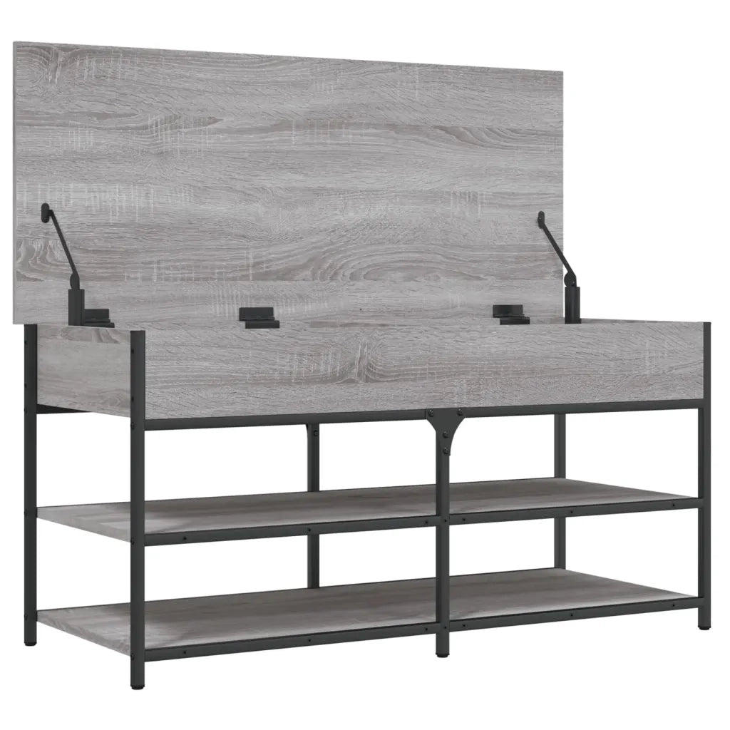 Panca Porta Scarpe-Sgabello-Panca Scarpiera Grigio Sonoma 100x42,5x50 Legno Multistrato