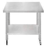 Banco di lavoro per ristorazione Tavolo in acciaio inox per la preparazione degli alimenti Cucina mobile 60cm x 90cm x 86cm