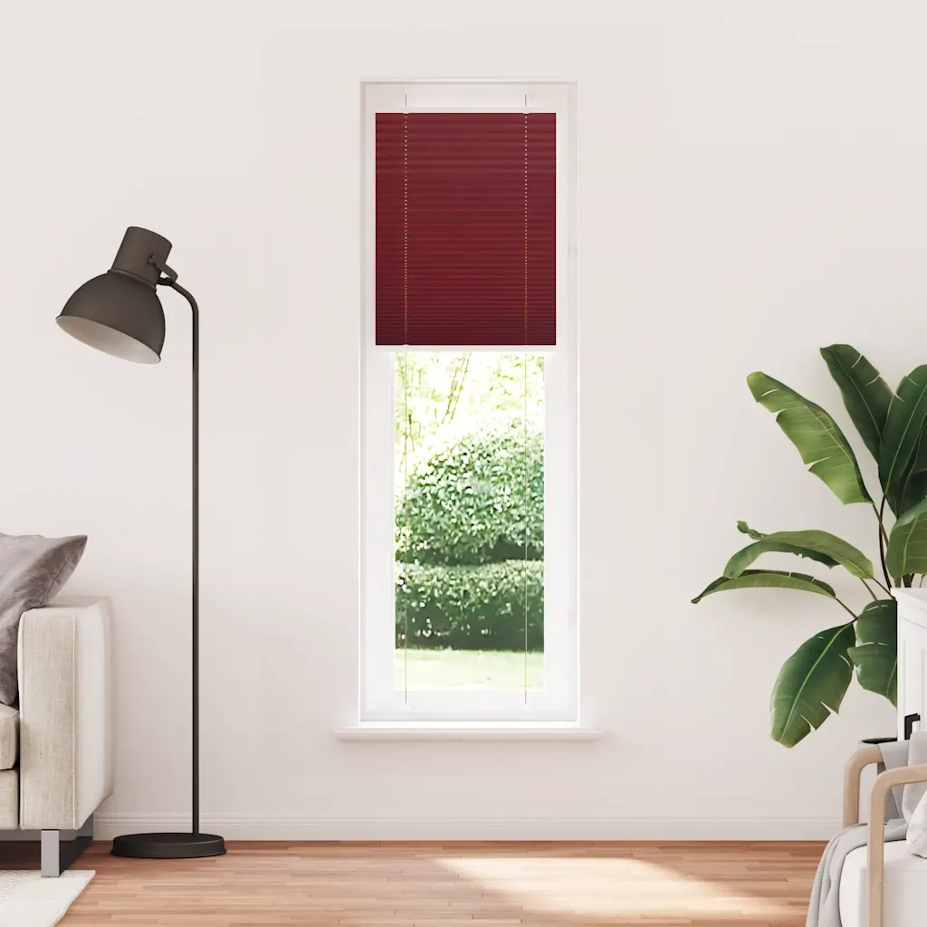 Tenda Plissettata Rosso Bordeaux 65x200 cm Larghezza Tessuto 4015255