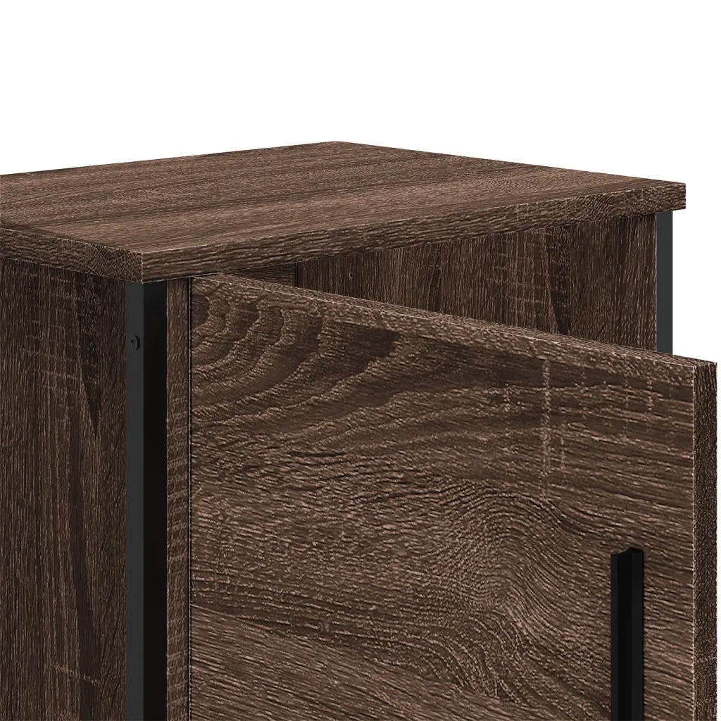 Set di 2 Comodini | Armadio da Notte | Mobiletto da notte Rovere Marrone 40x30x40 cm in Truciolato
