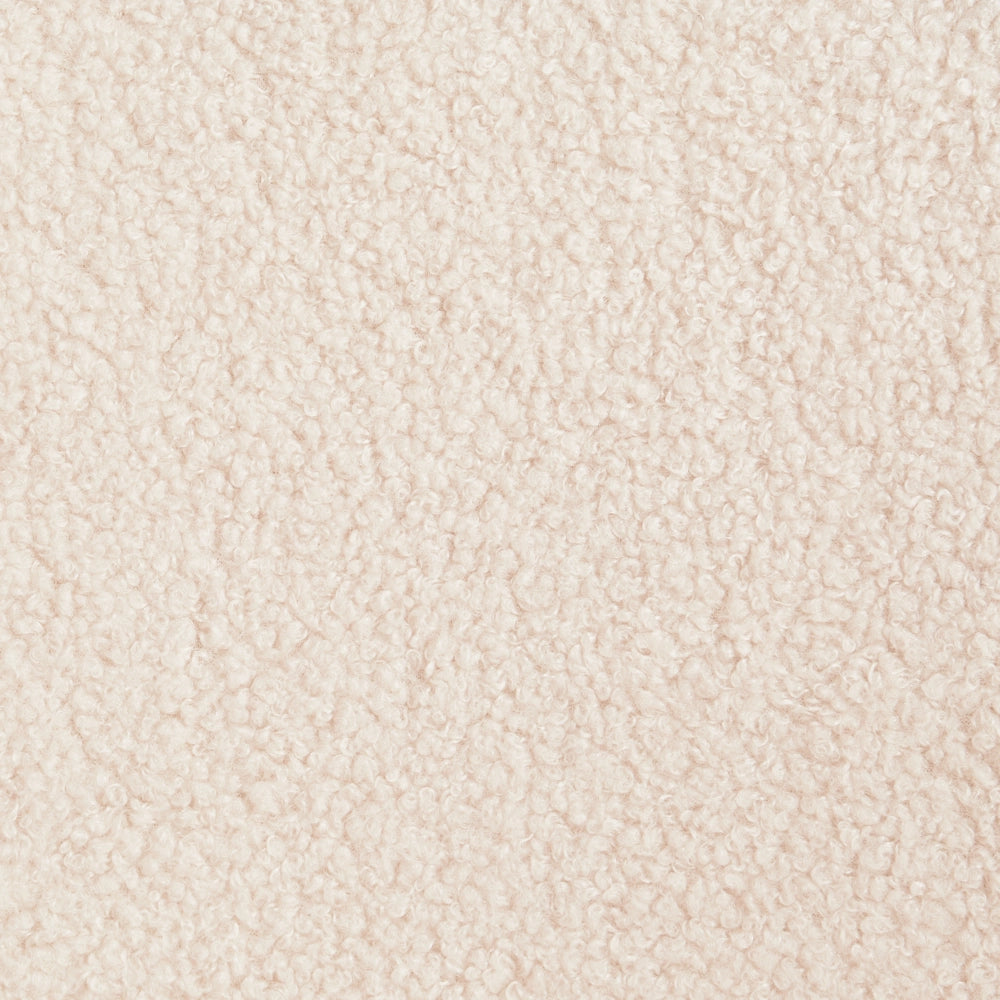 Set di 2 sedie da pranzo in tessuto boucle beige chiaro con schienale curvo senza braccioli