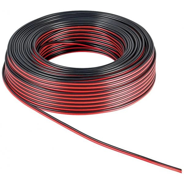 Cavo Audio per diffusori acustici Nero/rosso 0,75 mm rotolo 50 mt