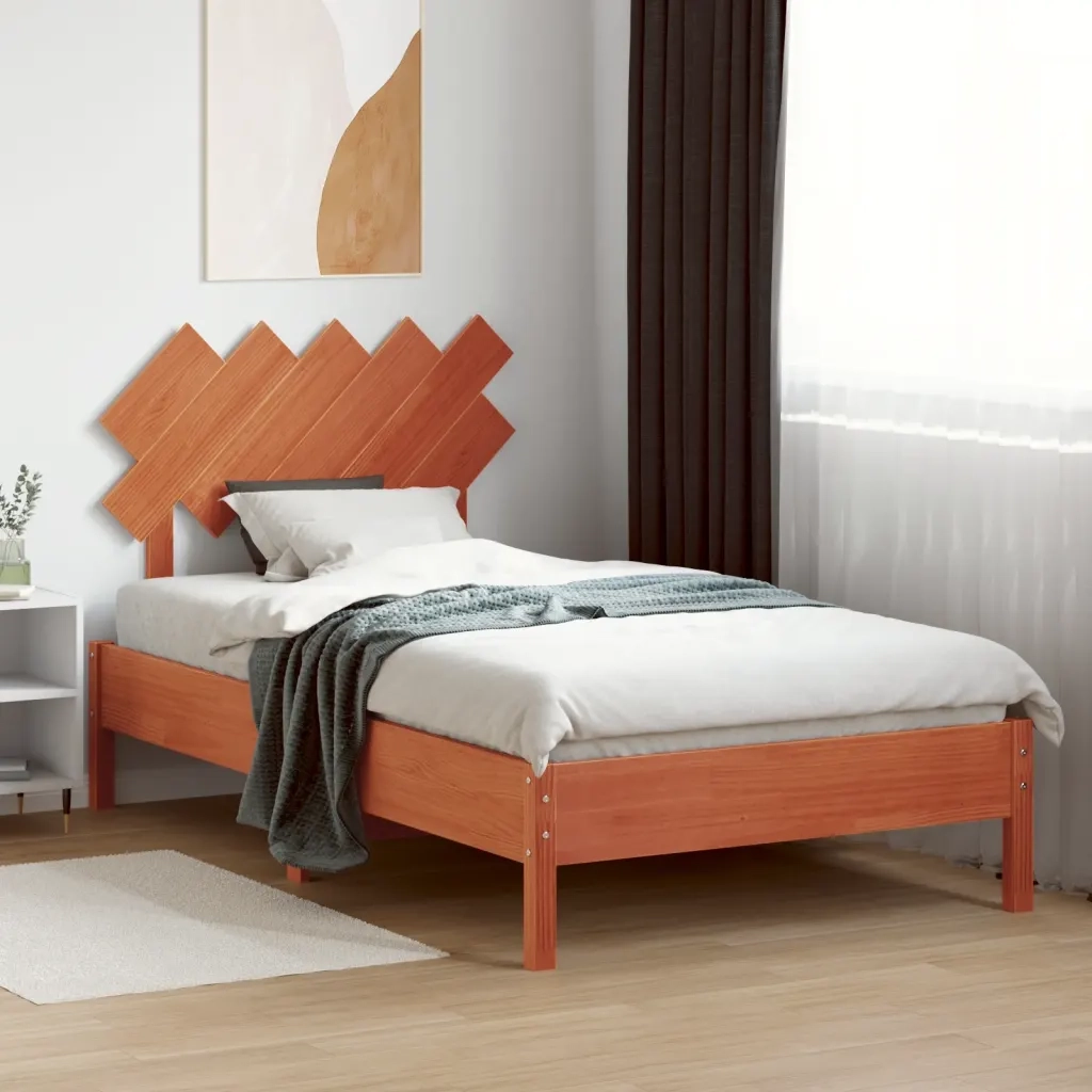 Testiera | Testata Marrone Cera 100 cm in Legno Massello di Pino