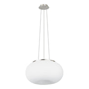Lampadario A Sospensione Contemporaneo Optica Acciaio Nichel Vetro 2 Luci E27