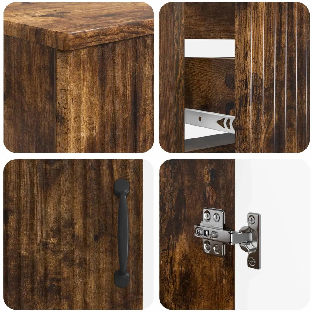 Set di Armadi da Bagno da 2 Pezzi HOORN Rovere Fumo 3417554