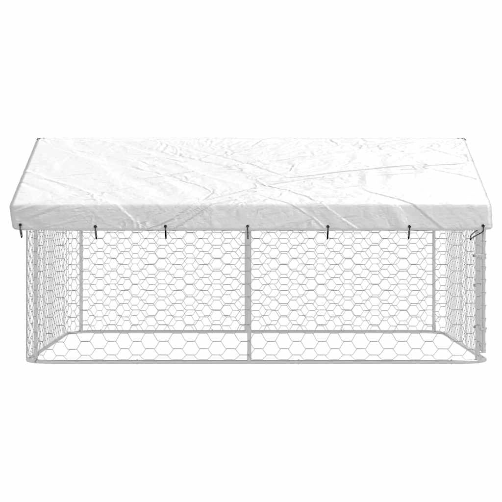Gabbia/recinto per animali da esterno con tetto 300 x 300 x 150 cm Argento 02_0041908
