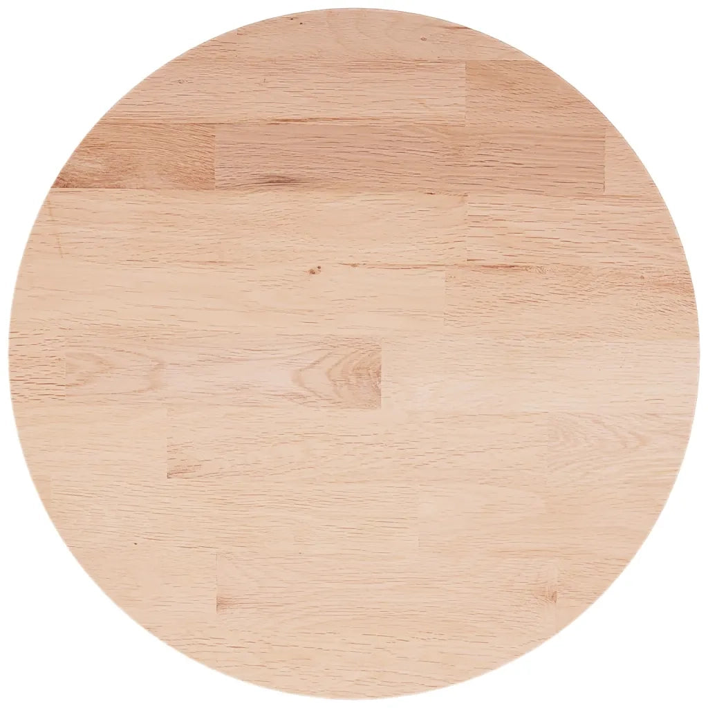 Piano Tavolo Rotondo Ø50x1,5 cm Massello di Rovere Non Trattato 342895