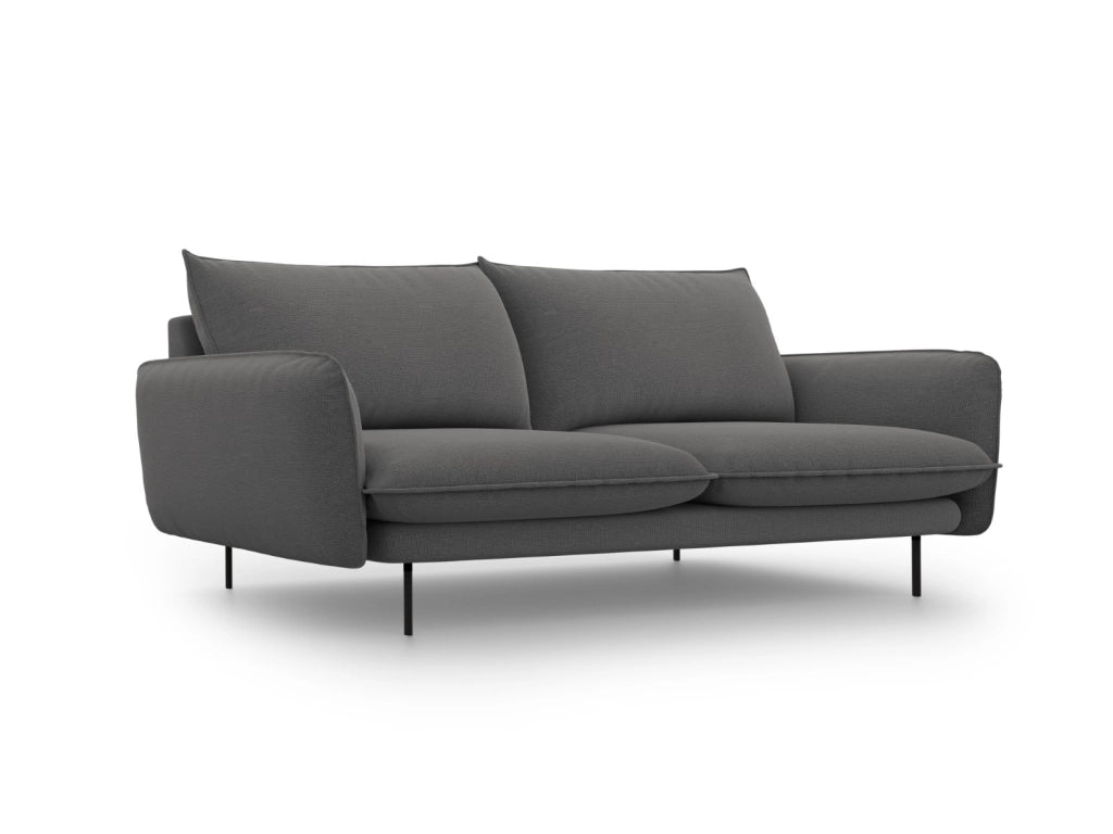 Cosmopolitan Design - Divano "Vienna" 3 posti in tessuto strutturato grigio scuro 