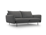 Cosmopolitan Design - Divano "Vienna" 3 posti in tessuto strutturato grigio scuro 