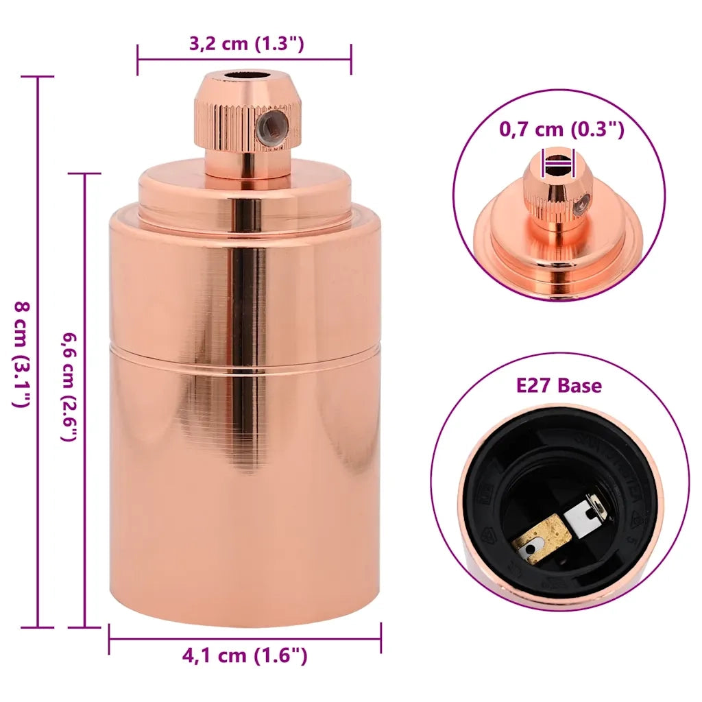 Portalampada 2 pz Oro Rosa E27 CFW2288426