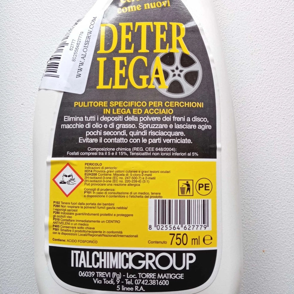 Italchimici deterlega spray 750ml pulitore per cerchioni in lega e acciaio
