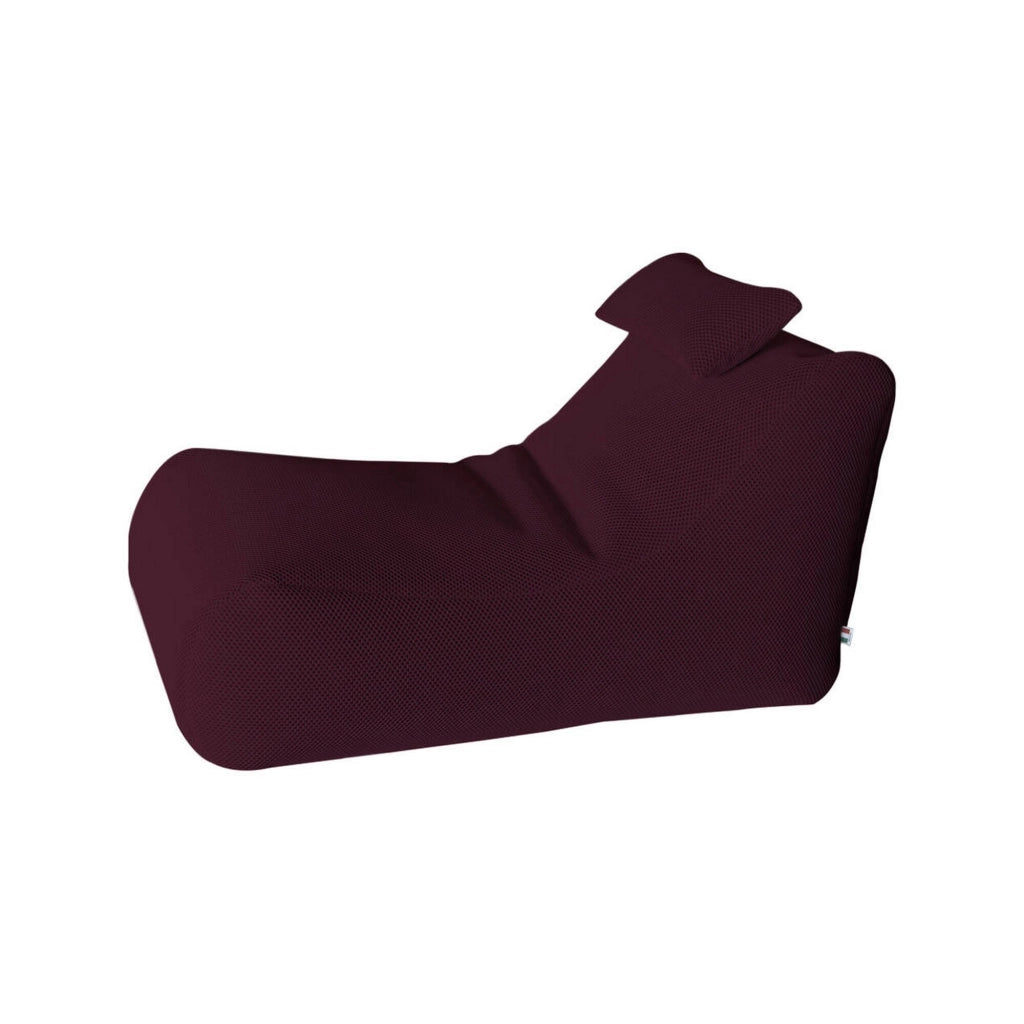 Pouf ??hck, Poltrona multiuso, Poltroncina sacco, Pouf poggiapiedi, Made in Italy, 70x120 h65 cm, Bordeaux
