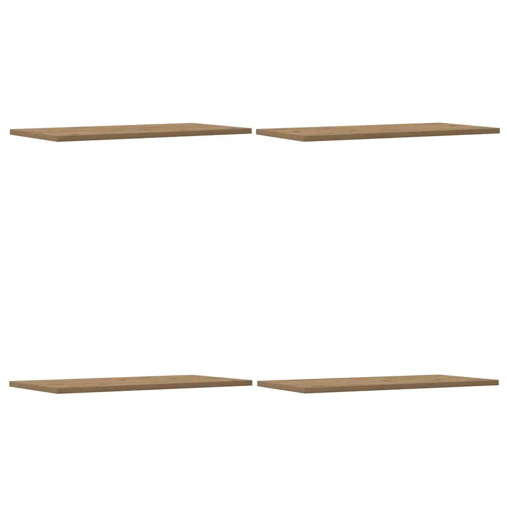 Mensole Parete 4pz Rovere Artigianale 60x30x1,5cm in Truciolato 856300