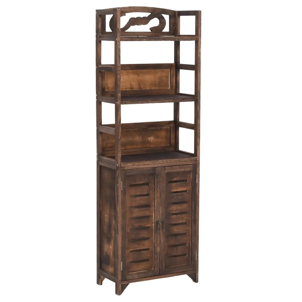 Vetrina Marrone Scuro 46x24x140 cm Legno Massello di Paulonia 338506