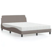 Letto con Materasso-Struttura Letto con Materasso Dover Tortora 120x200 cm in Tessuto