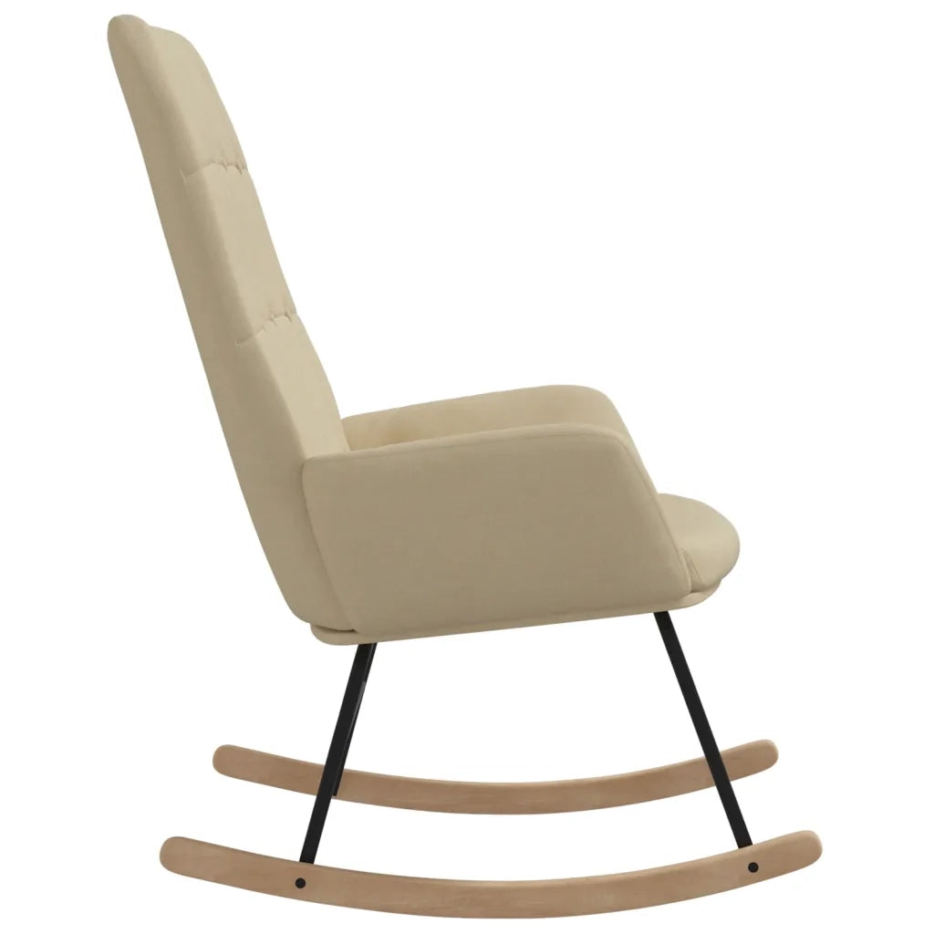 Sedia a Dondolo Crema in Tessuto 341255