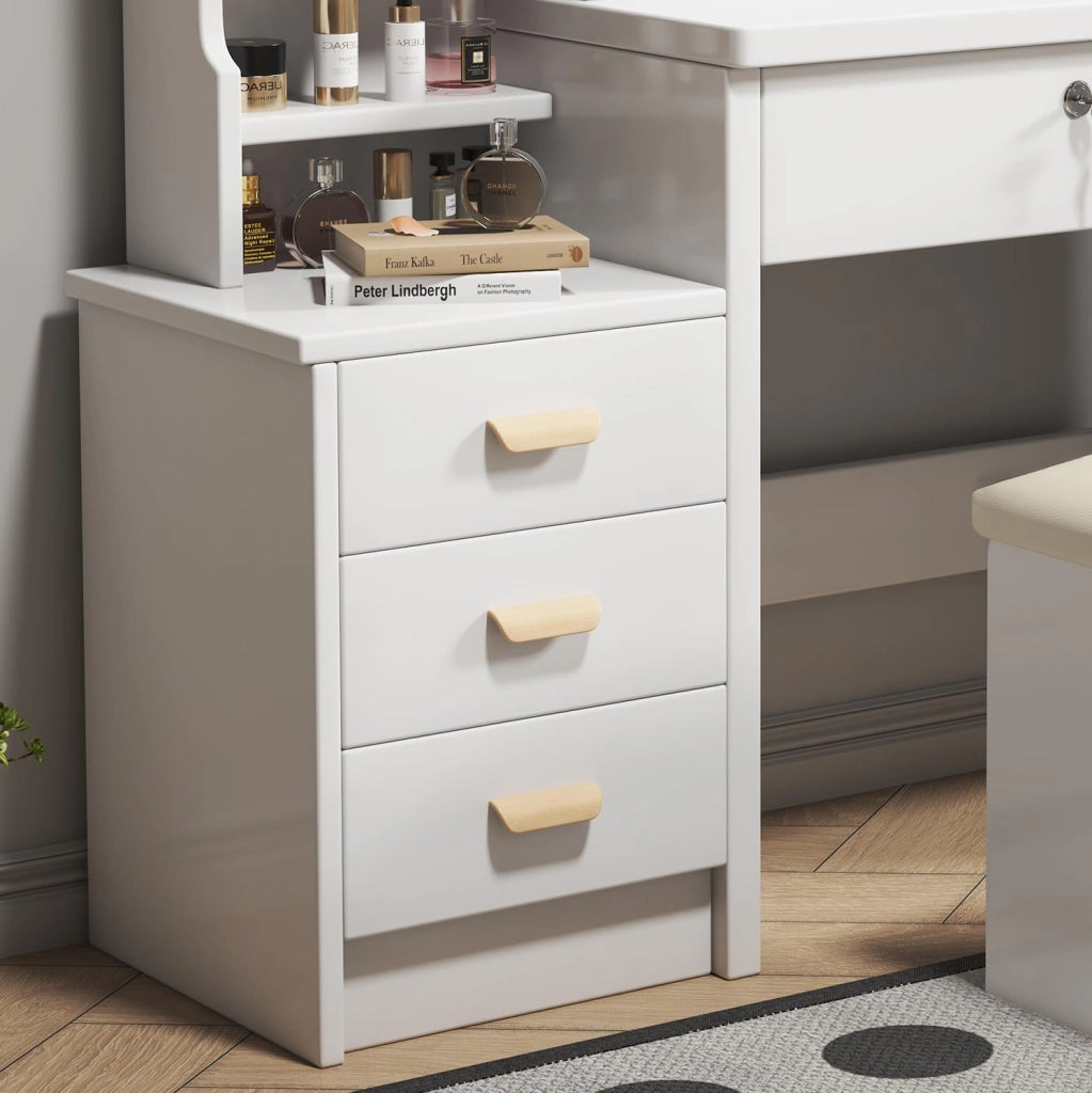 Tavolo da trucco con specchio LED in MDF bianco