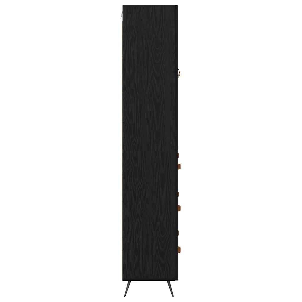 Credenza Rovere Nero 69,5 x 34 x 180 cm Legno multistrato