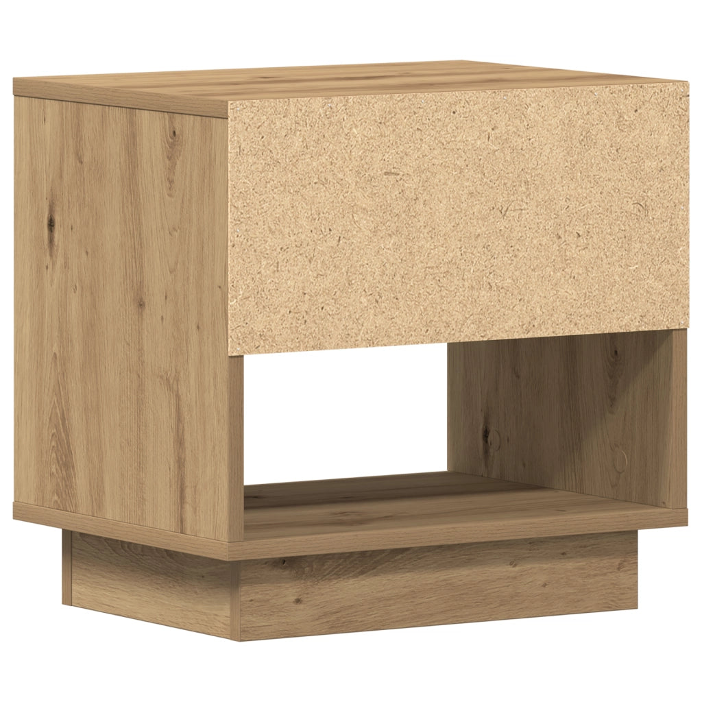 Comodino 2 pz Rovere Artigianale 45x34x47 cm Legno Ingegnerizzato