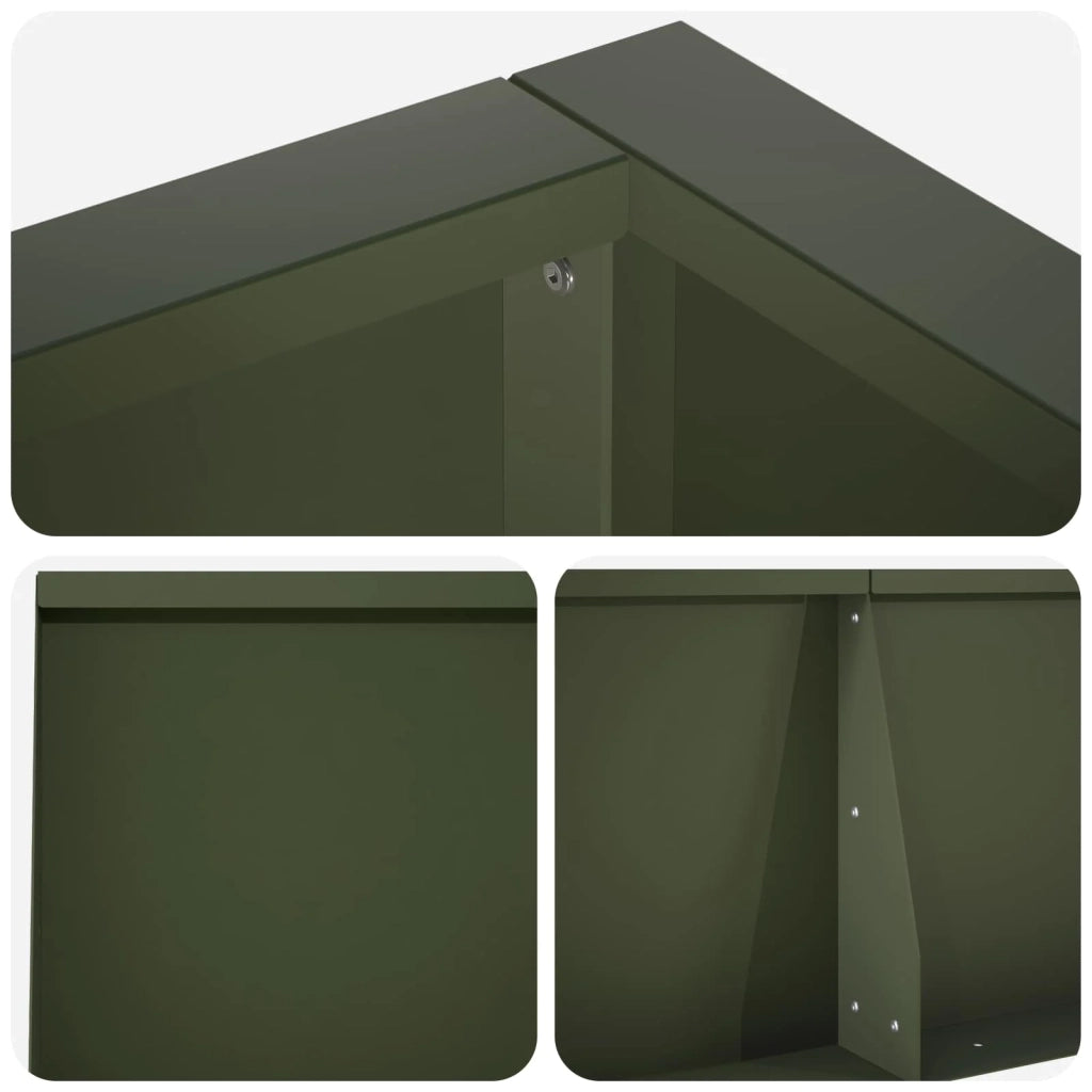 Muro di contenimento 8 pz 300 x 100 x 50 cm Acciaio Verde Oliva 3449257