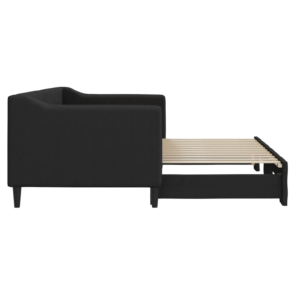 Divano Letto con Letto Estraibile-Sofa Letto-Daybed Nero 80x200 Tessuto 236556