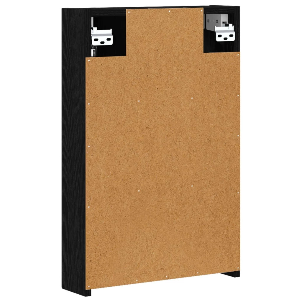 Mobiletto per specchio da bagno Rovere Nero 40 x 10,5 x 60,5 cm 889024