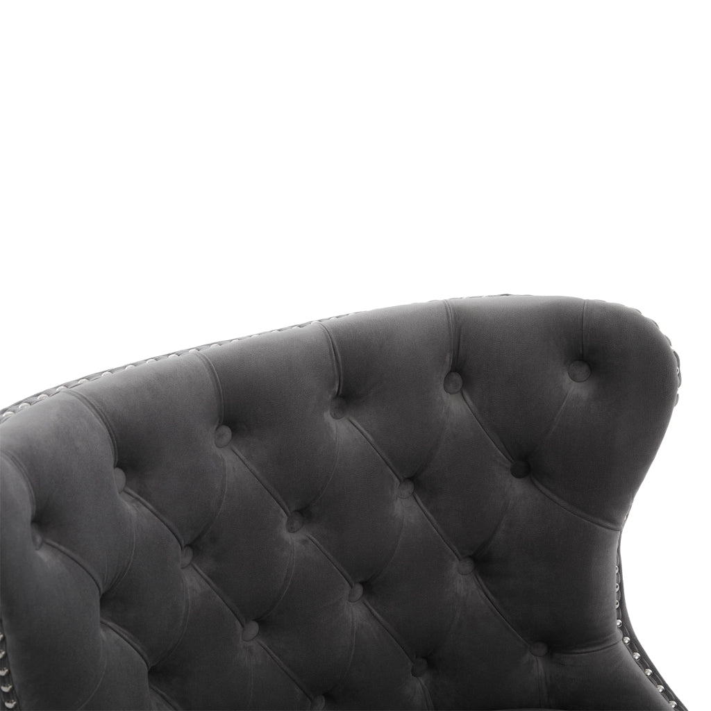 Poltrona in Velluto con Bottoni e Gambe in Legno ¨C MINIMAL ¨C Design Moderno