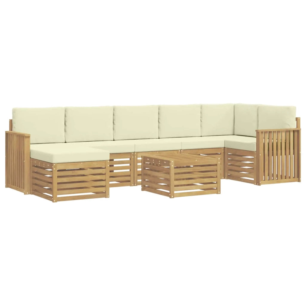 Set di divani da esterno 8 pcs Bianco e Crema 59 x 59 x 37 cm 3392230