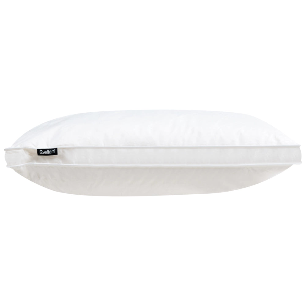 Cuscino da letto guanciale Cotone Bianco Piumino D'anatra e Piume 50 x 60 cm Alto Medio Morbido