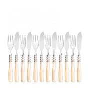ARIANNA Ghiera Argento Anticato, Posate Set 12 Pz Pesce, Scatola
