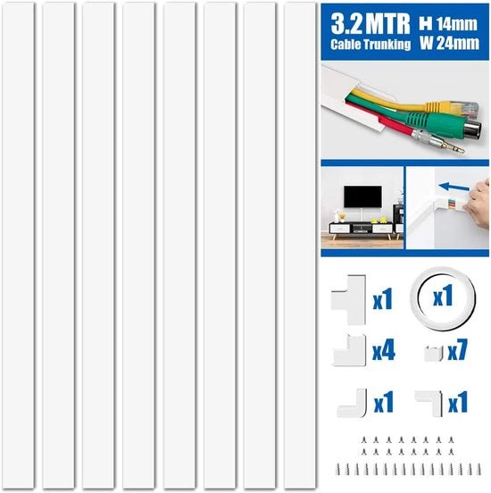 Kit di gestione cavi a cassetti - 8 pezzi - bianco - 400 mm