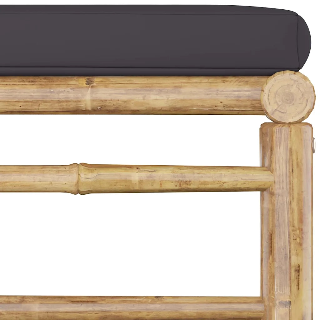Set Divani da Giardino 6 pz con Cuscini Grigio Scuro in Bambù 3058198