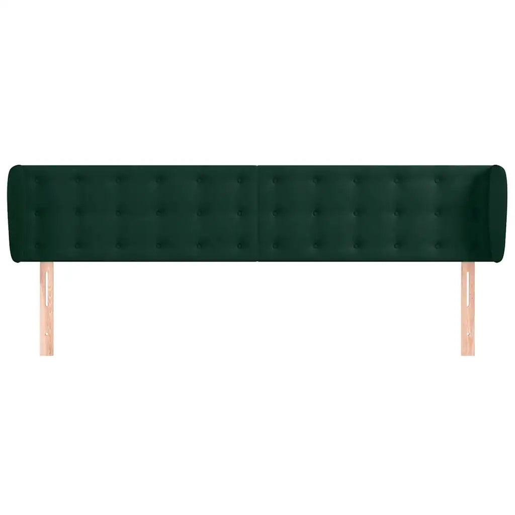 Testiera | Testata ad Orecchio Verde Scuro 203x23x78/88 cm in Velluto