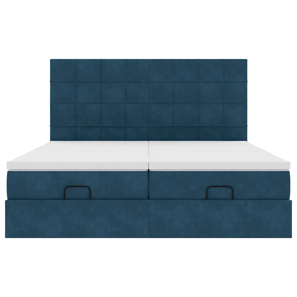 vidaXL Struttura Letto Pouf con Materassi 200x200 cm Velluto