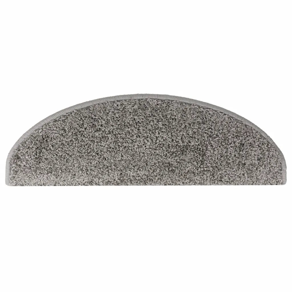 Tappetini per scale 15 pz | Gradini per Scale 65x21x4 cm Grigio Semicircolari Grandi