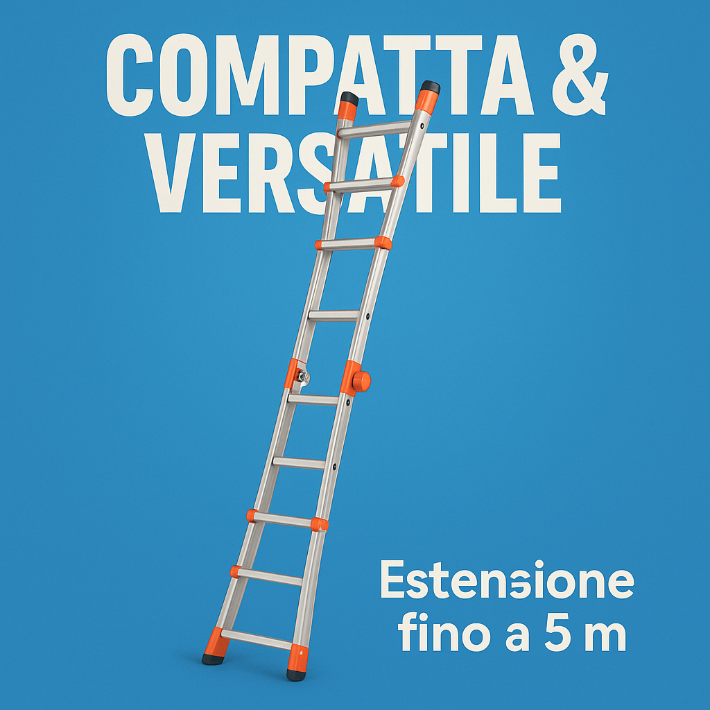 Scala professionale telescopica 4+4 multifunzione pieghevole regolabile en131-4