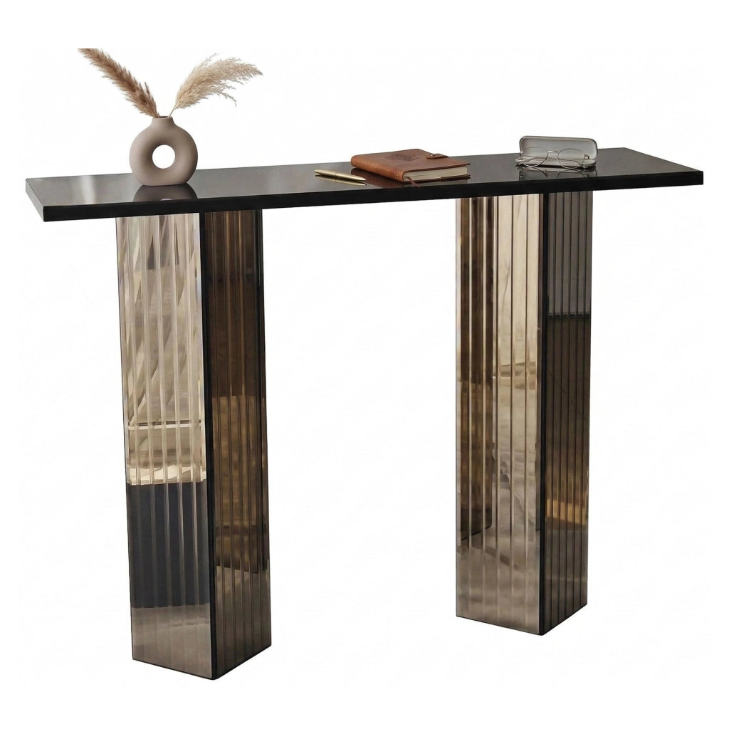 Lauregno, Consolle Colore Ripiano Marrone, 105x34x80h cm Marrone Bronzo