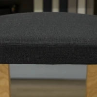 Sedia Inginocchiatoio con Movimento a Dondolo, in Tessuto Effetto Lino e Legno di Betulla, 50x73x55 cm, Nero