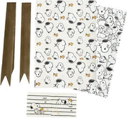 Set di Carta da Regalo Snoopy - 2 Fogli 50 x 70 cm + Nastro Personalizzato e Sticker - Copertine da Regalo per Ragazzi o Ragazze