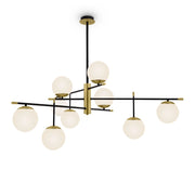 Maytoni lampadario contemporaneo Nostalgia 9 luci E14 oro opaco metallo vetro diffusori bianchi