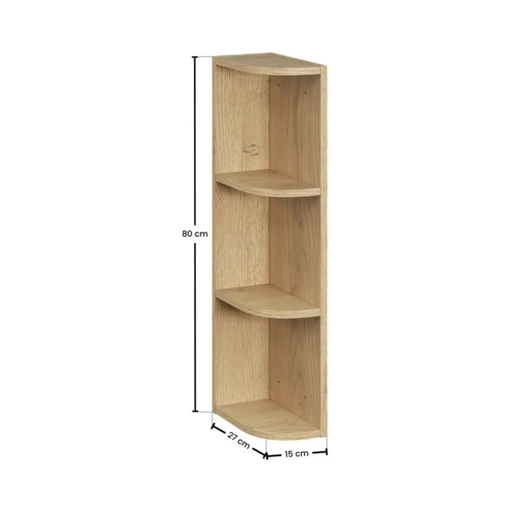 Mobili componibili OSTER 45cm – mobili sospesi verde salvia 1 porta e 6 nicchie arrotondate in rovere chiaro