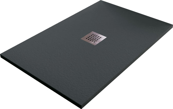 Piatto Doccia in Pietra 70x170 cm Bonussi Ardesia Stone Central Grigio Antracite