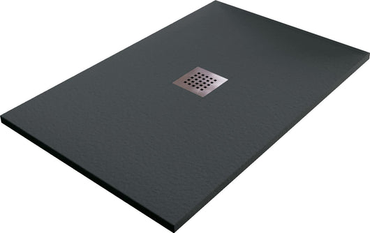 Piatto Doccia in Pietra 70x130 cm Bonussi Ardesia Stone Central Grigio Antracite