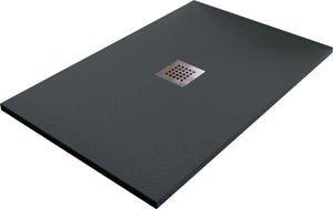 Piatto Doccia in Pietra 75x90 cm Bonussi Ardesia Stone Central Grigio Antracite