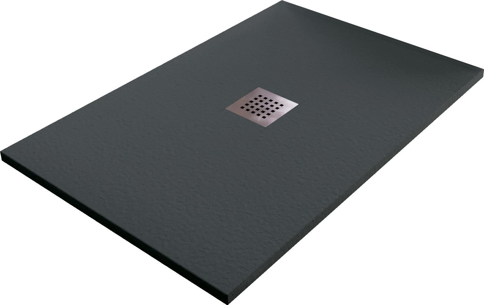 Piatto Doccia in Pietra 90x140 cm Bonussi Ardesia Stone Central Grigio Antracite